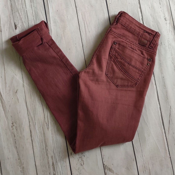 H & G  Dark Red Skinny Jeans - Picture 1 of 8